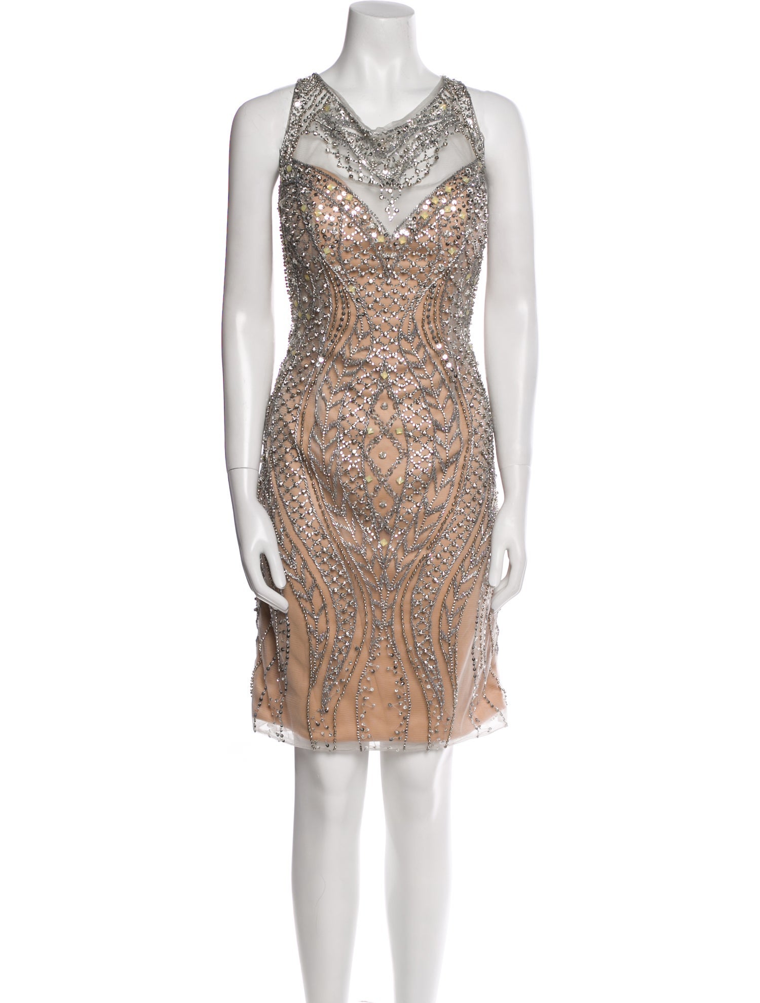 Terani Couture Lace Pattern Knee-Length Dress