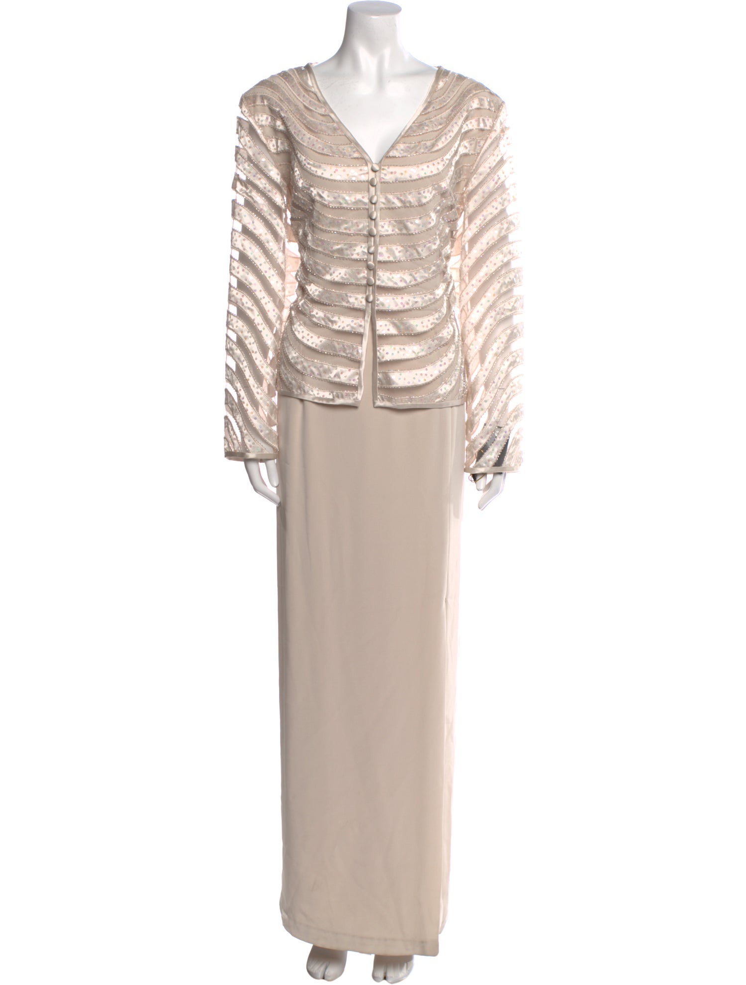 Terani Couture V-Neck Long Dress