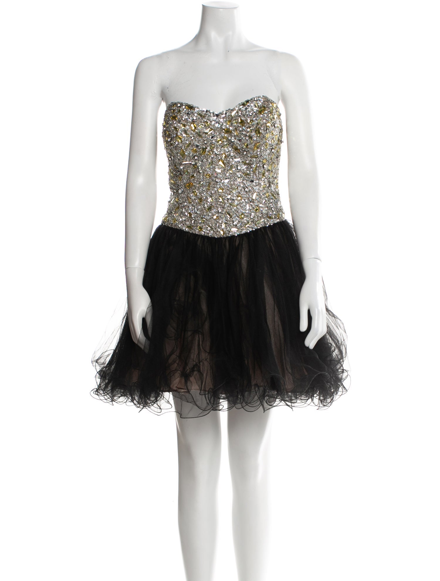 Terani Couture Colorblock Pattern Mini Dress