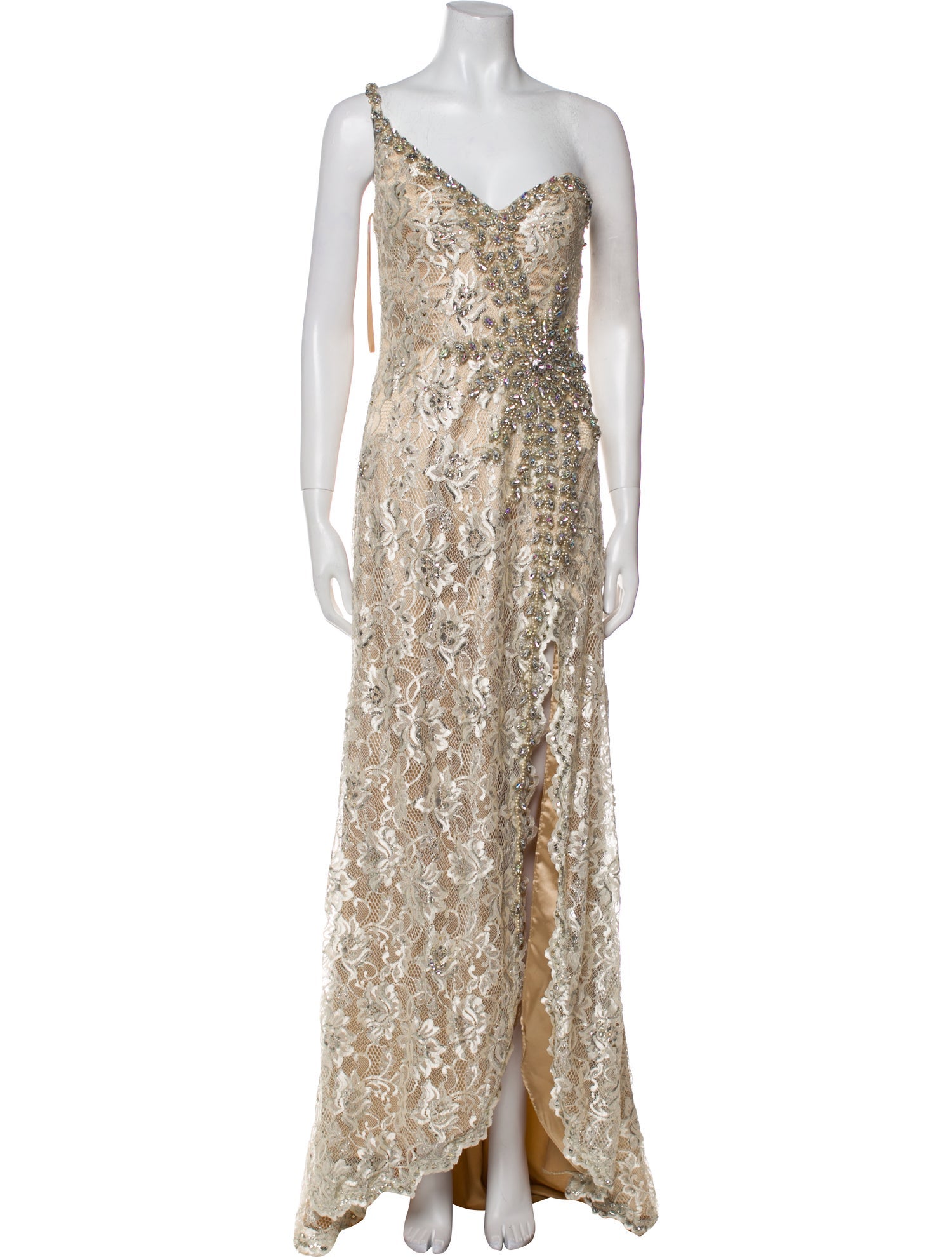 Terani Couture Lace Pattern Long Dress