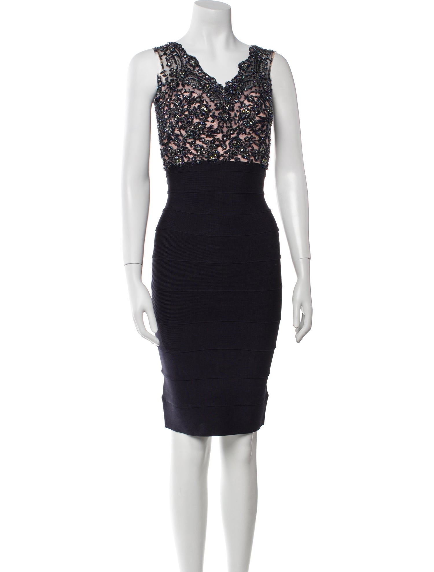 Terani Couture V-Neck Mini Dress