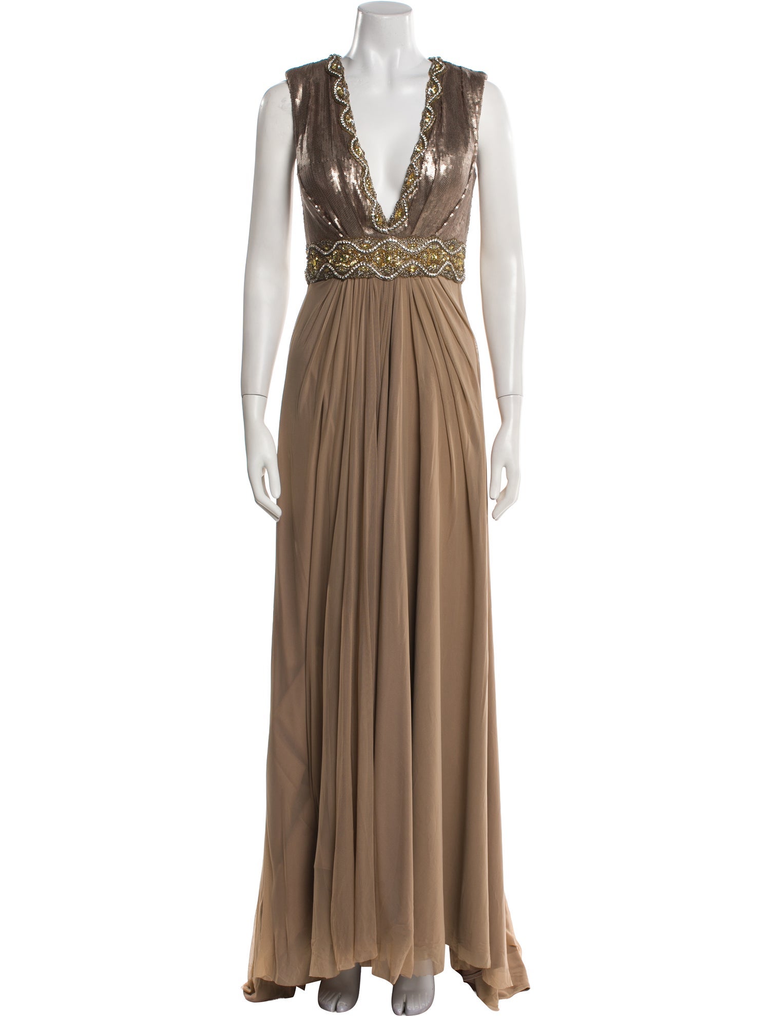 Terani Couture V-Neck Long Dress w/ Tags