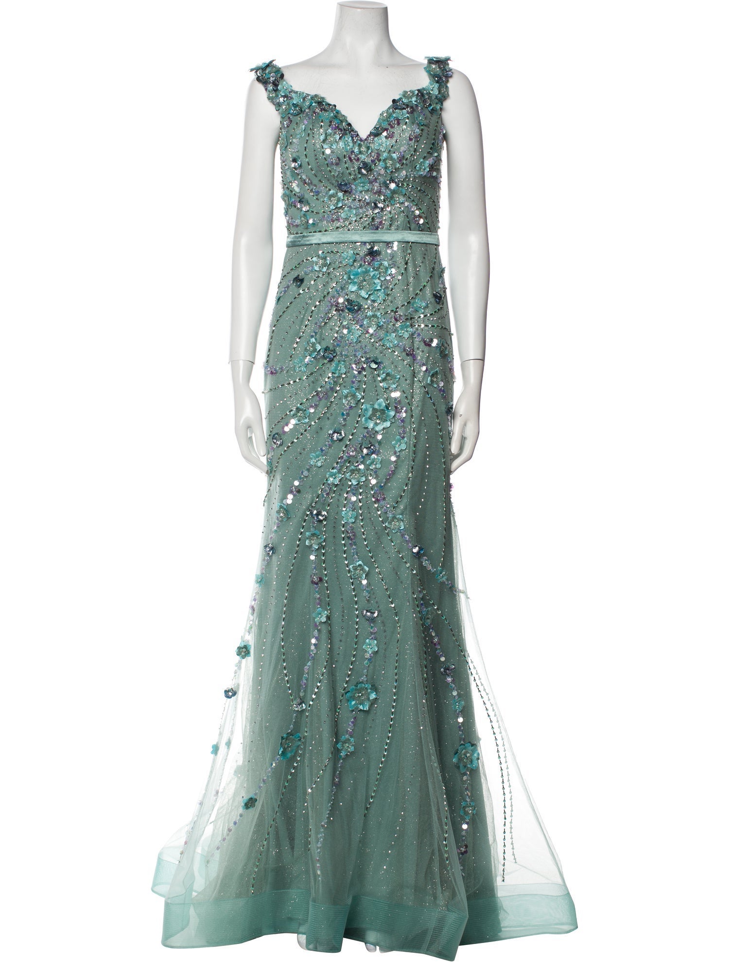 Terani Couture V-Neck Long Dress