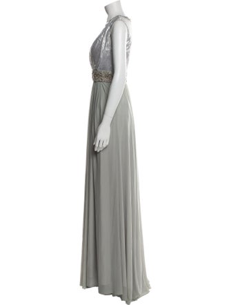 Terani Couture V-Neck Long Dress