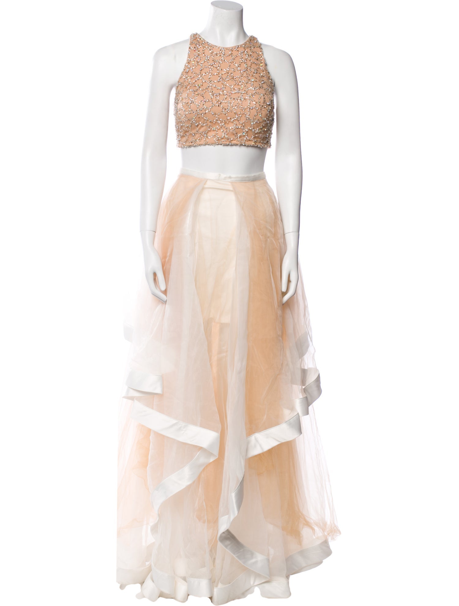 Terani Couture Printed Crystal Embellishments Skirt Set