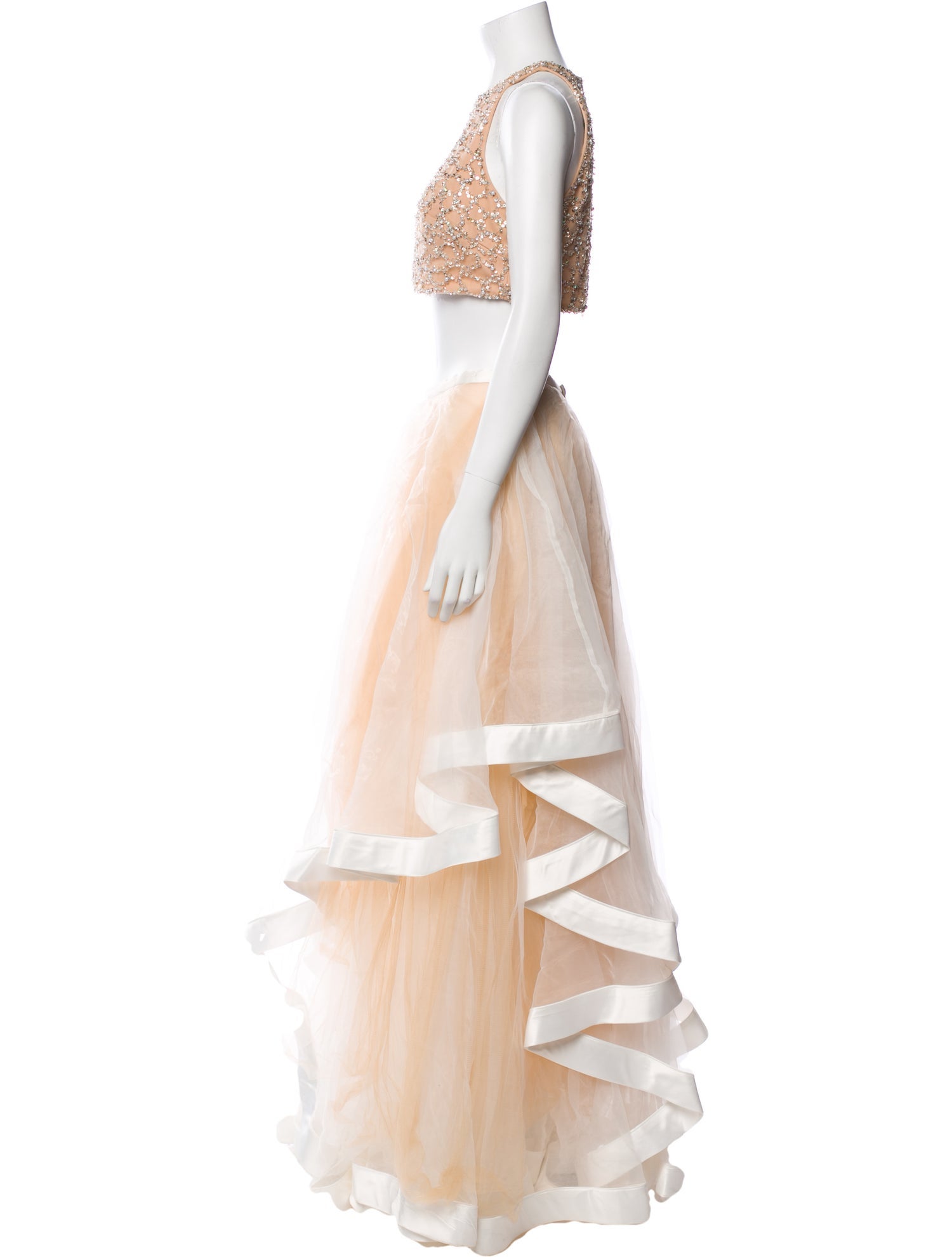 Terani Couture Printed Crystal Embellishments Skirt Set