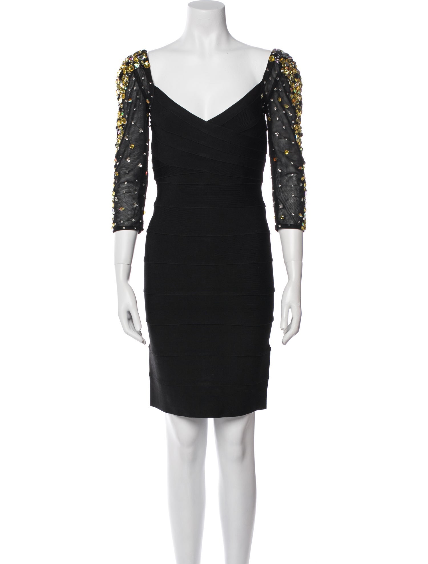 Terani Couture V-Neck Mini Dress