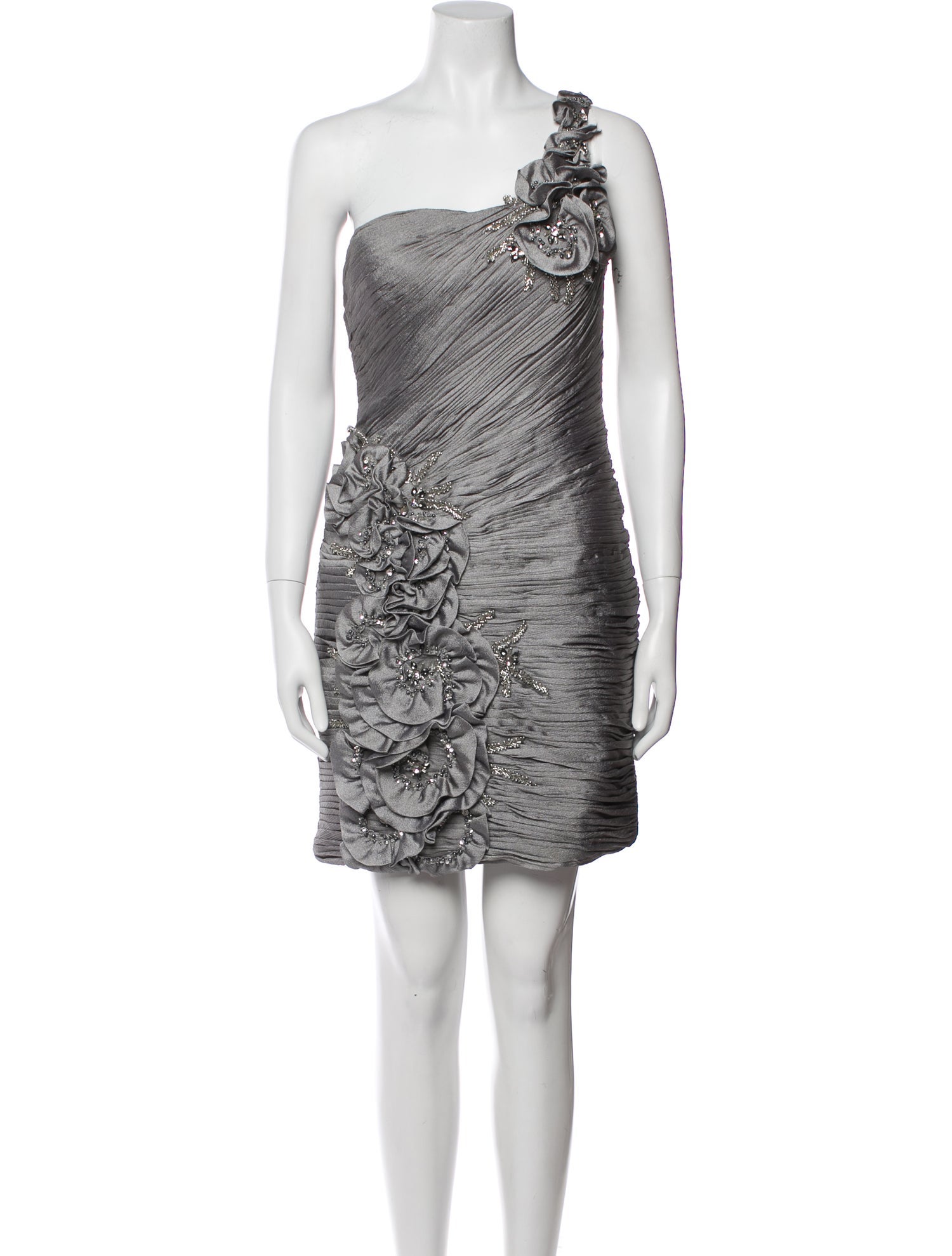 Terani Couture One-Shoulder Mini Dress