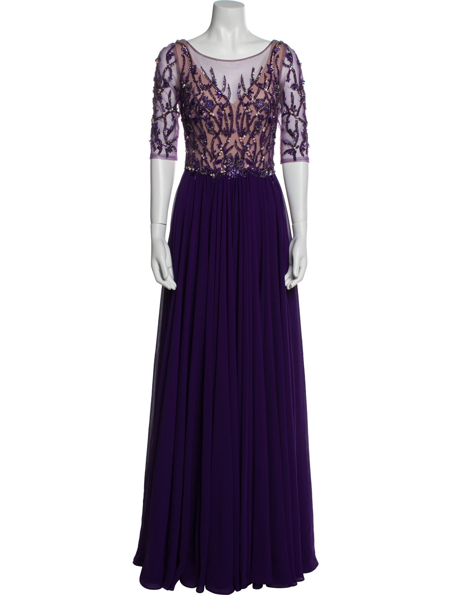 Terani Couture Scoop Neck Long Dress