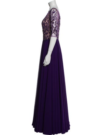 Terani Couture Scoop Neck Long Dress