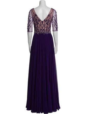 Terani Couture Scoop Neck Long Dress