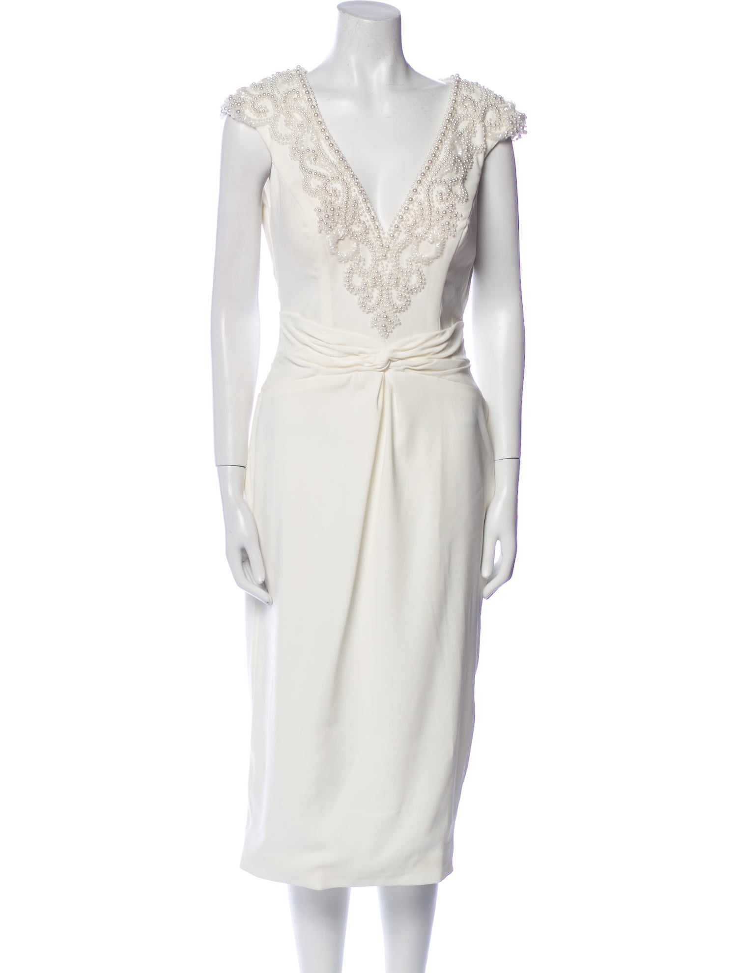 Terani Couture V-Neck Midi Length Dress w/ Tags