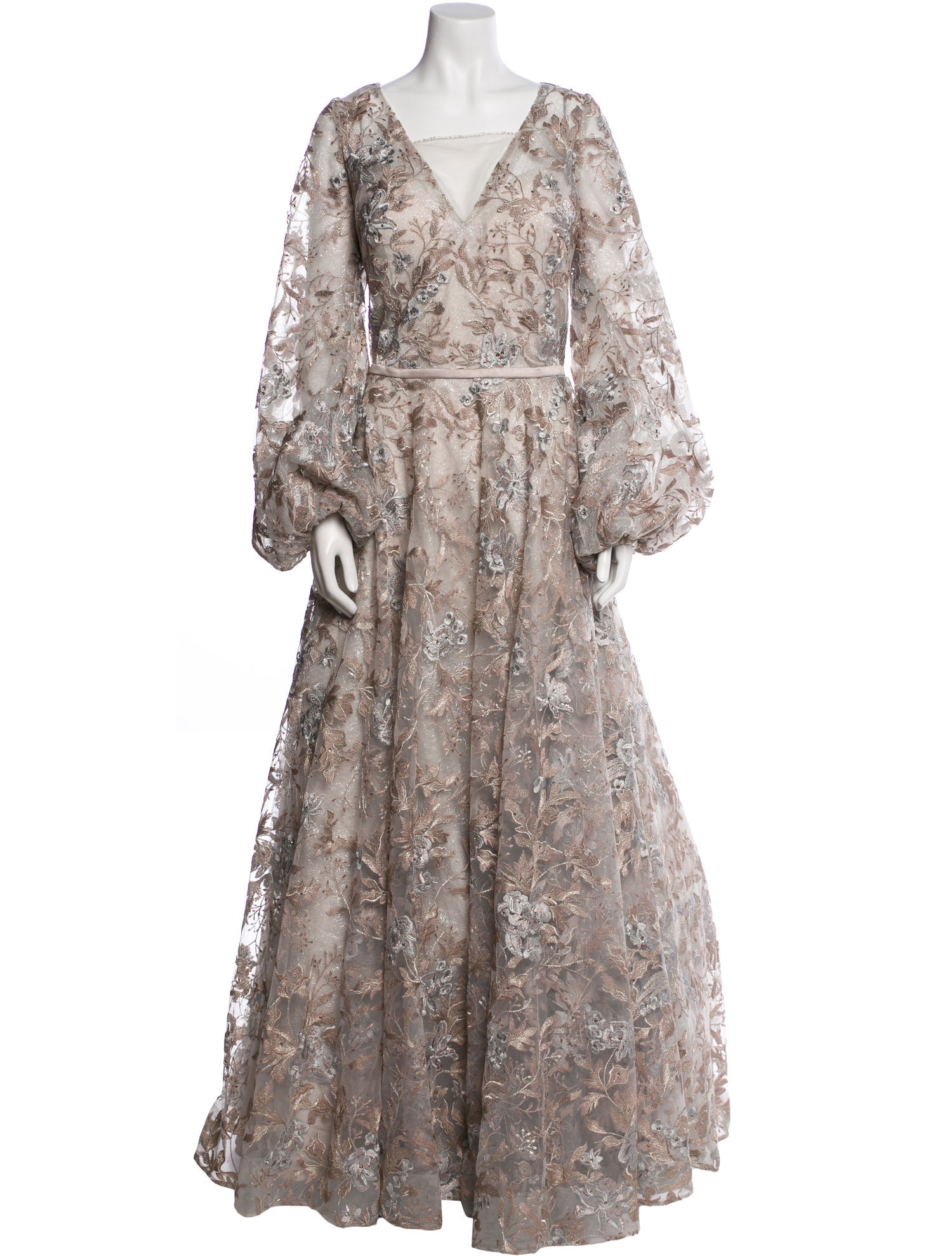 Terani Couture Floral Print Long Dress