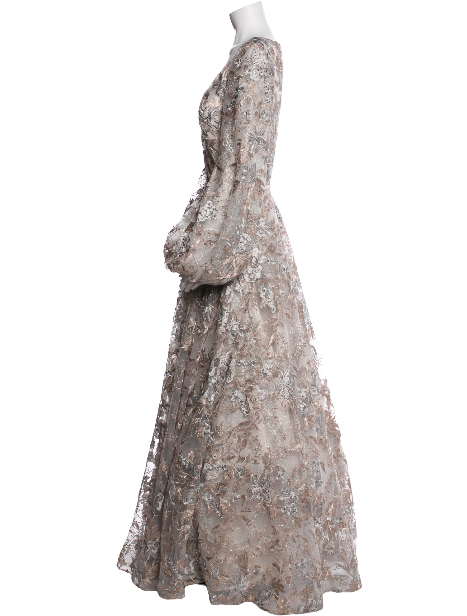 Terani Couture Floral Print Long Dress