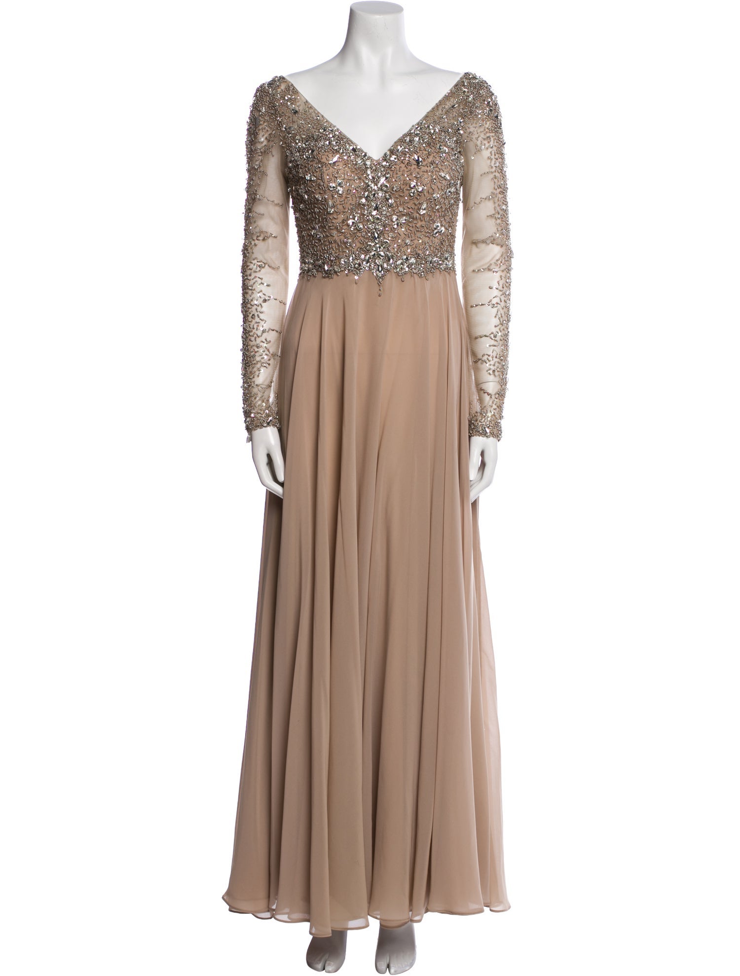 Terani Couture V-Neck Long Dress