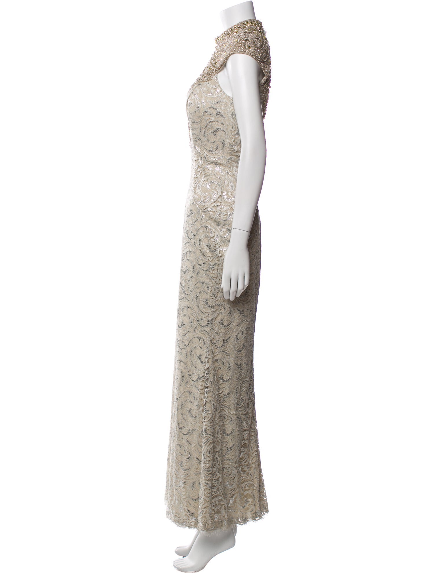 Terani Couture Lace Pattern Long Dress w/ Tags