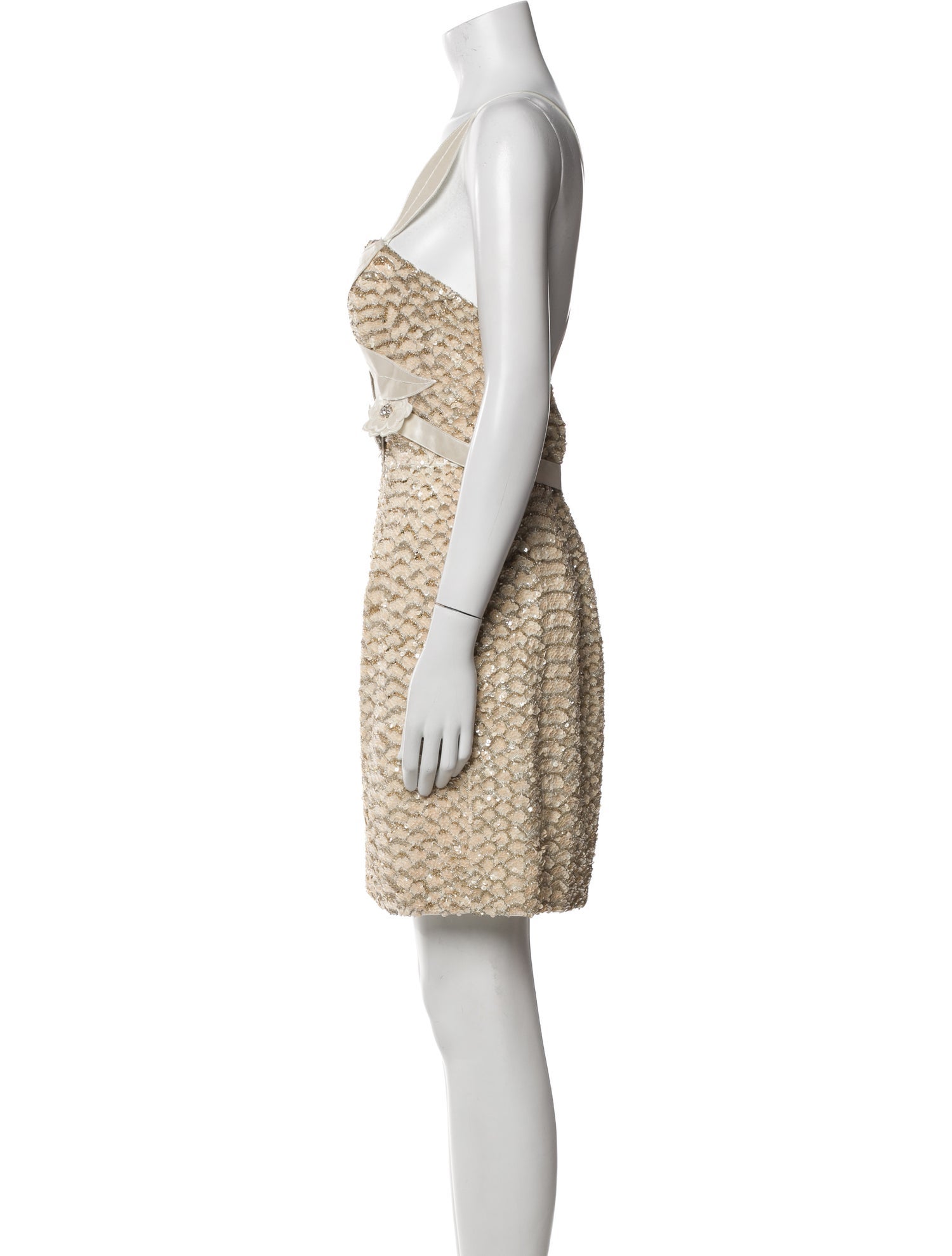 Terani Couture Square Neckline Mini Dress