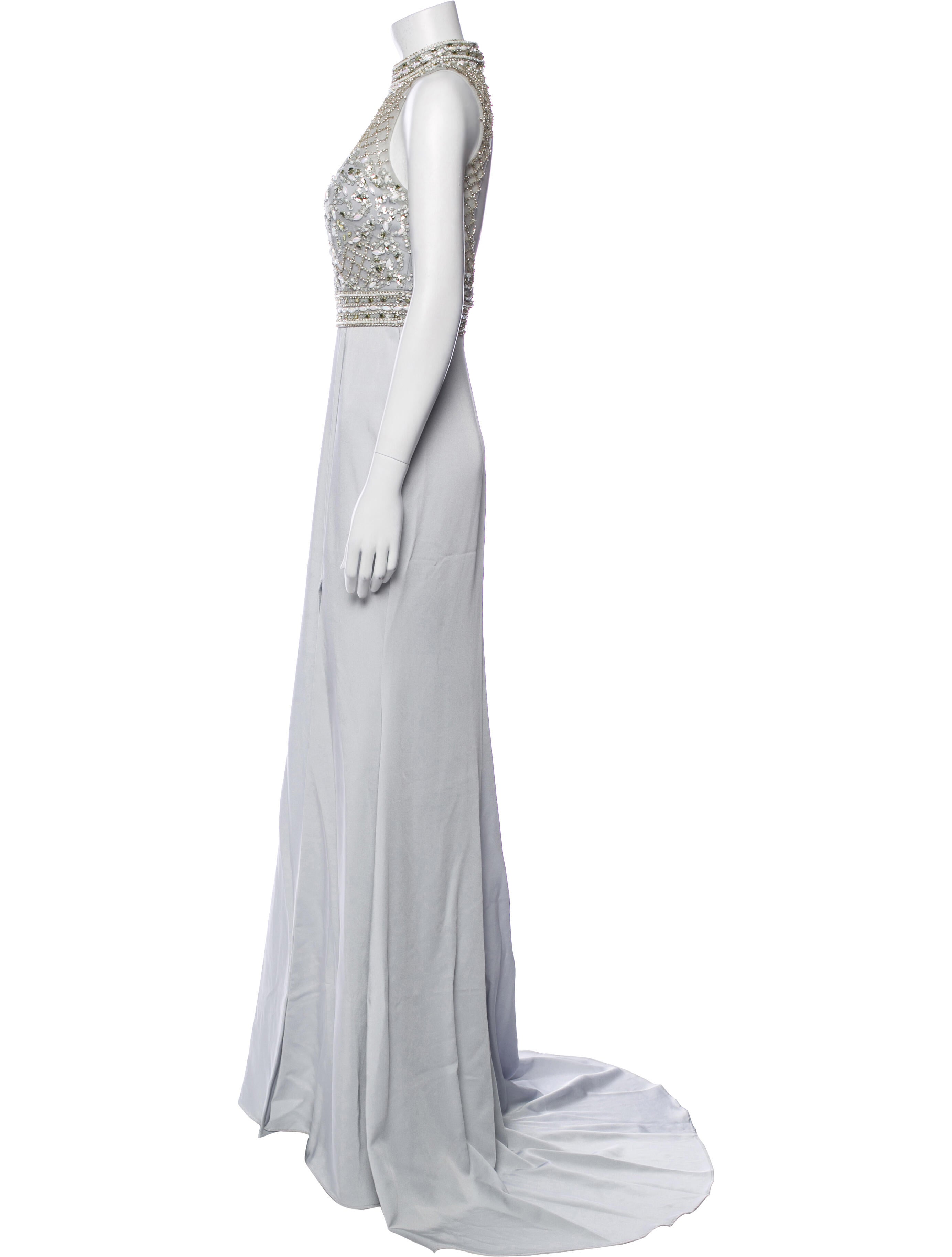 Terani Couture Mock Neck Long Dress