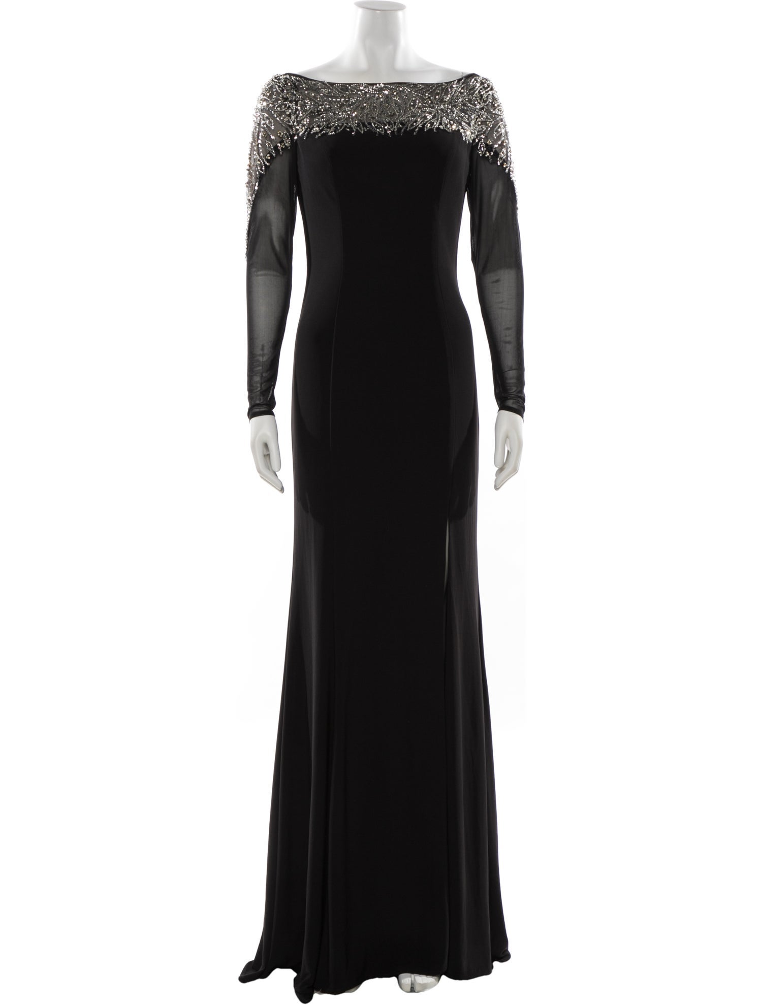 Terani Couture Bateau Neckline Long Dress