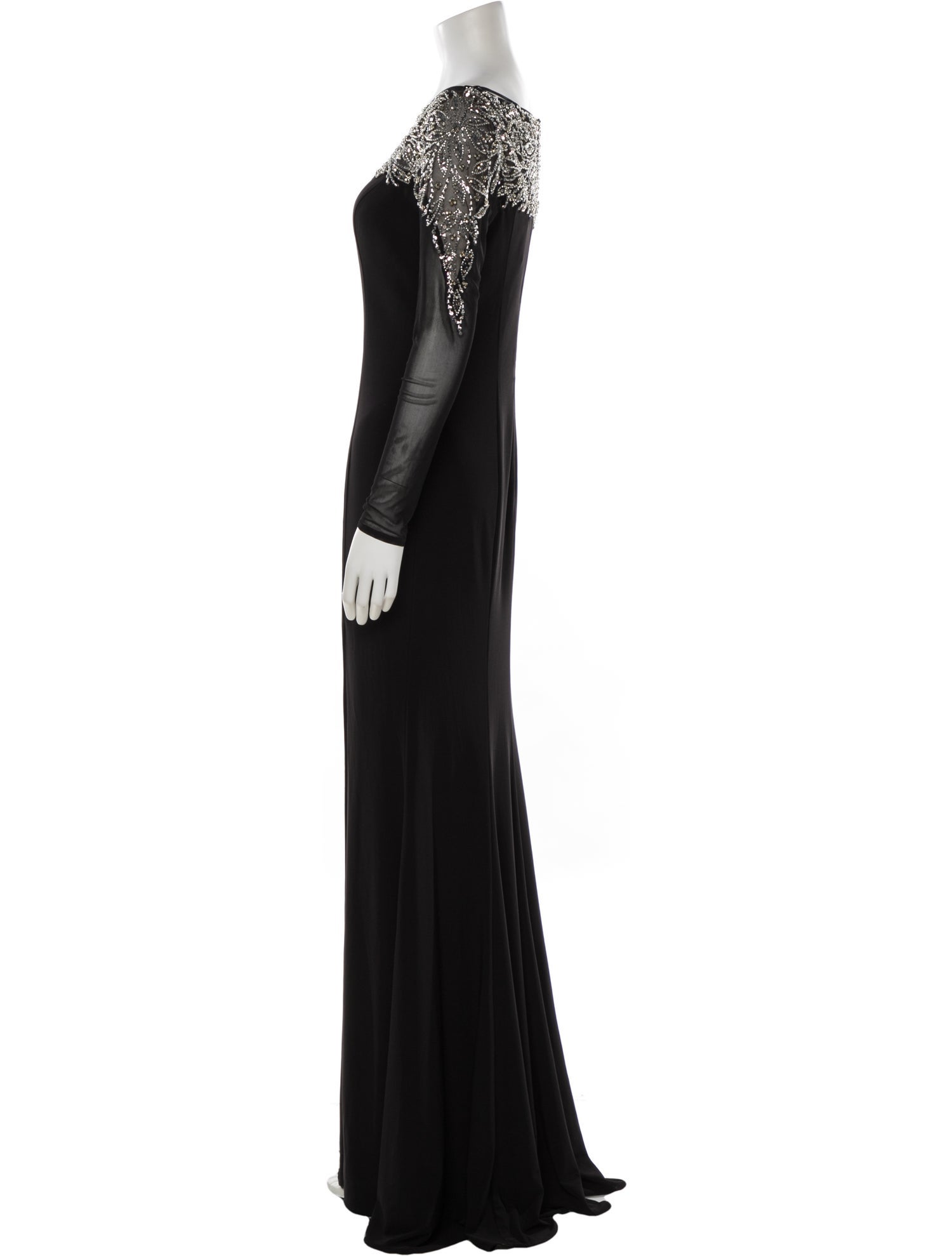 Terani Couture Bateau Neckline Long Dress