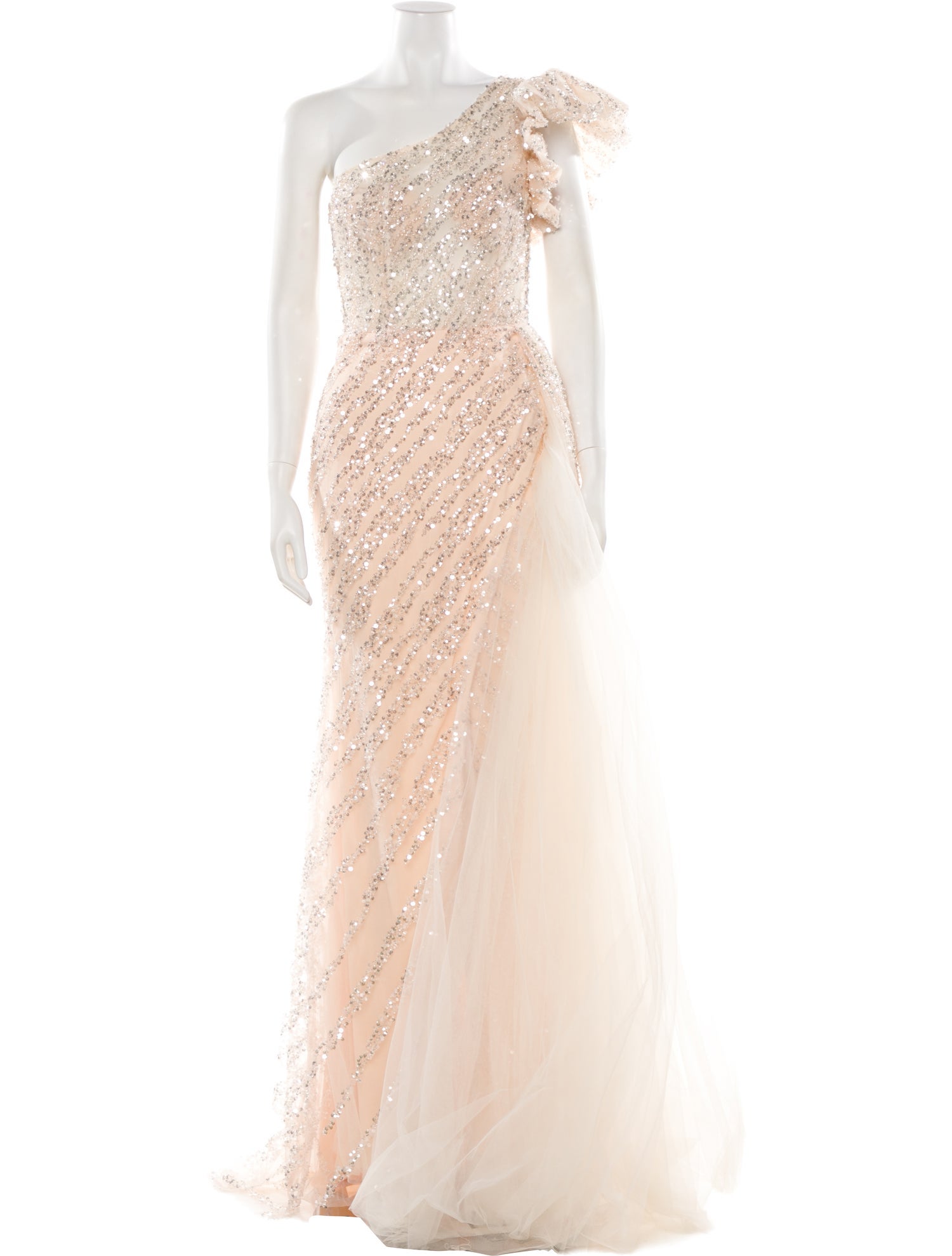 Terani Couture One-Shoulder Long Dress