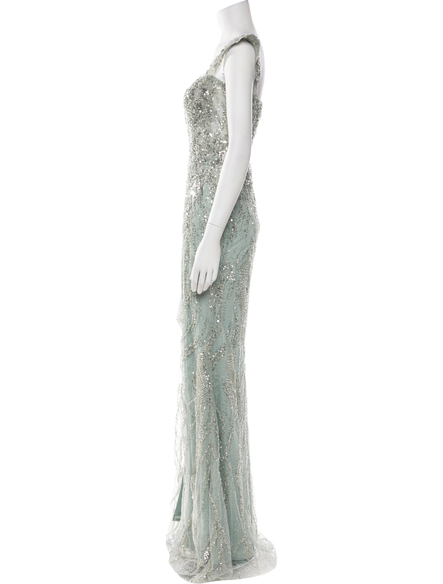 Terani Couture Square Neckline Long Dress