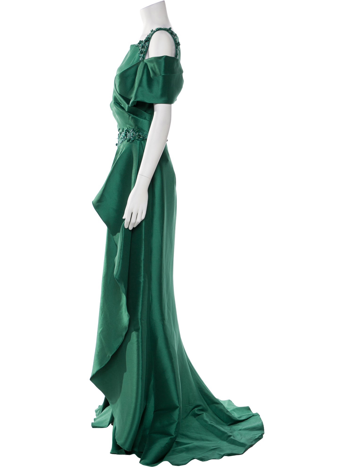 Terani Couture Bateau Neckline Long Dress