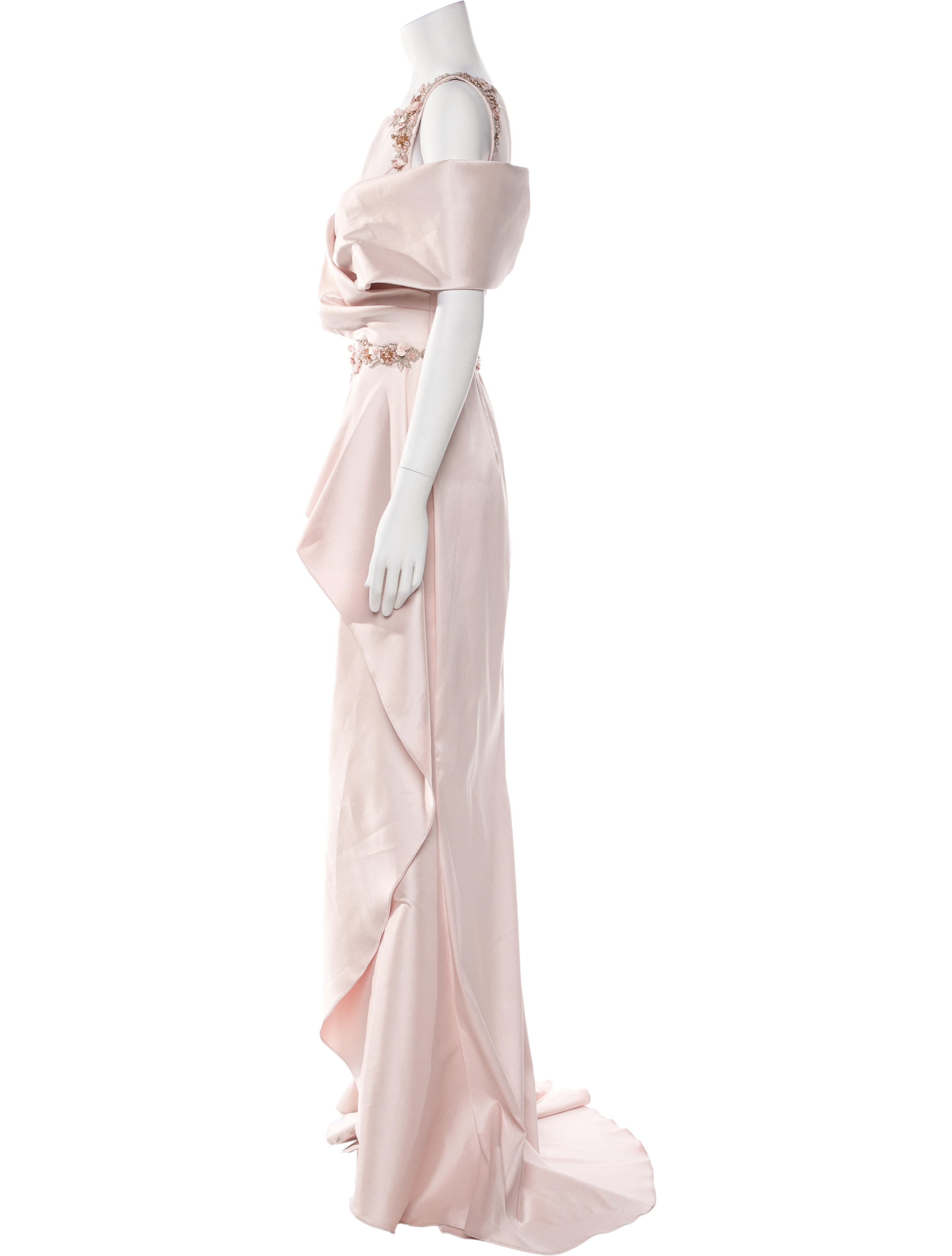 Terani Couture Bateau Neckline Long Dress