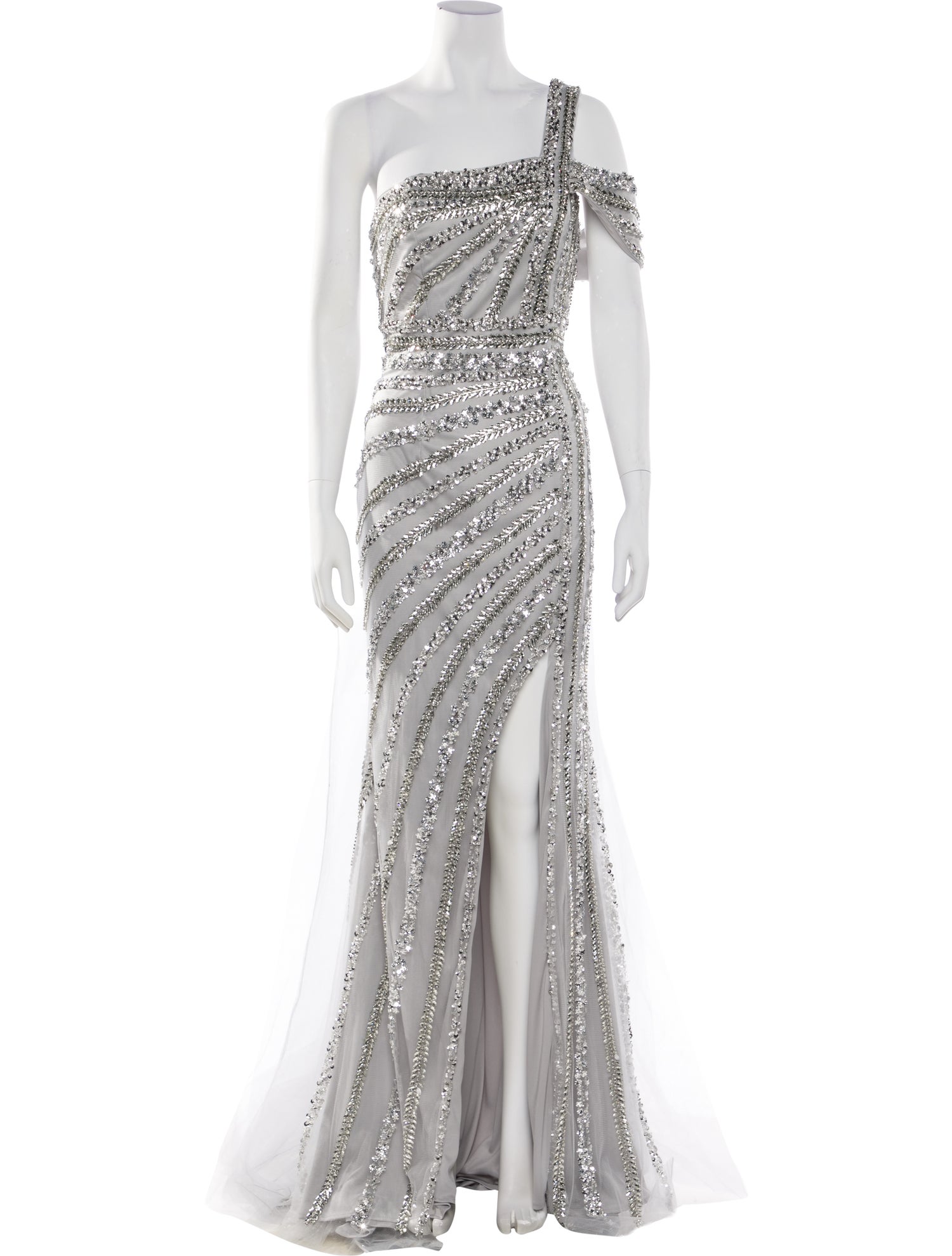 Terani Couture One-Shoulder Long Dress