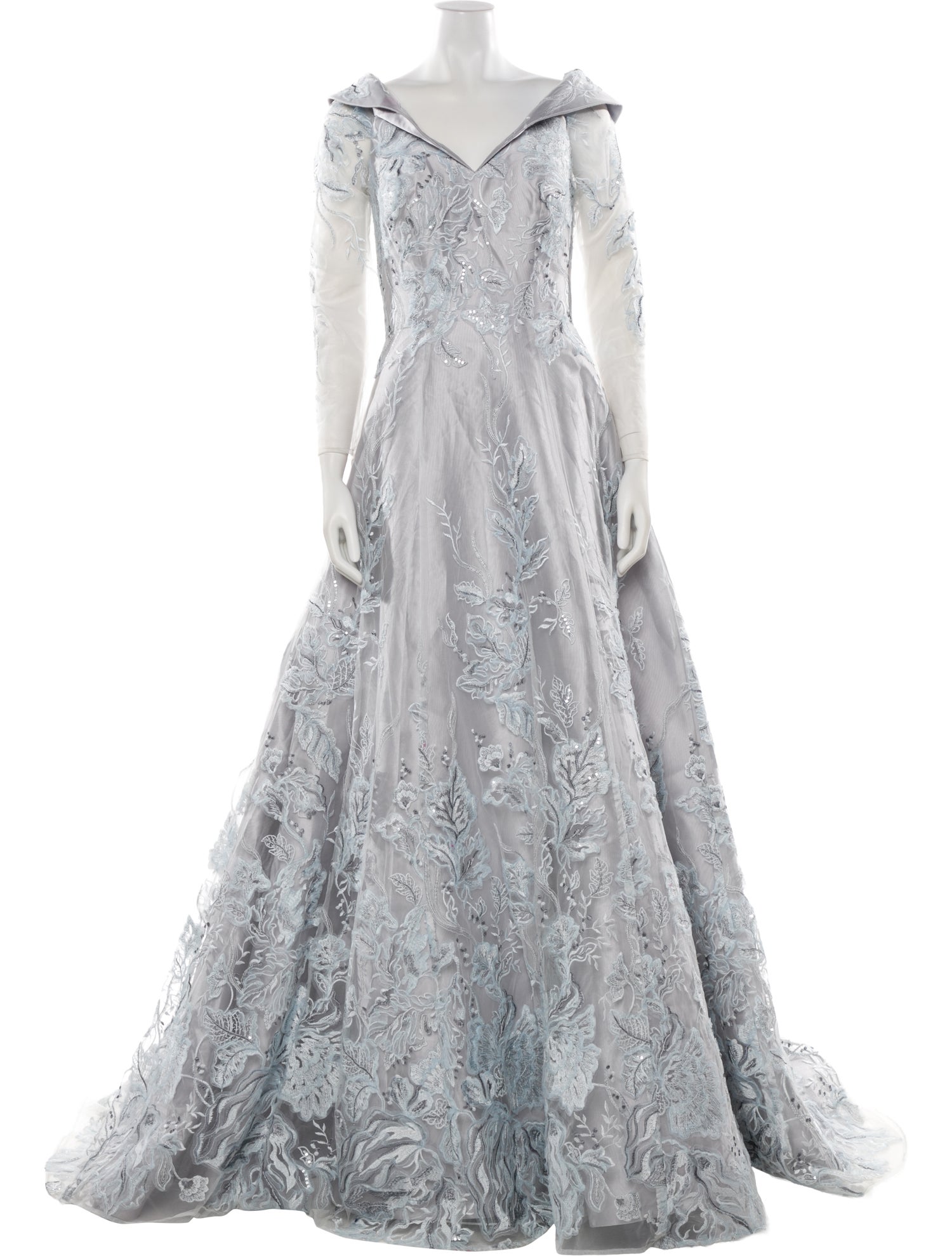 Terani Couture Lace Pattern Long Dress