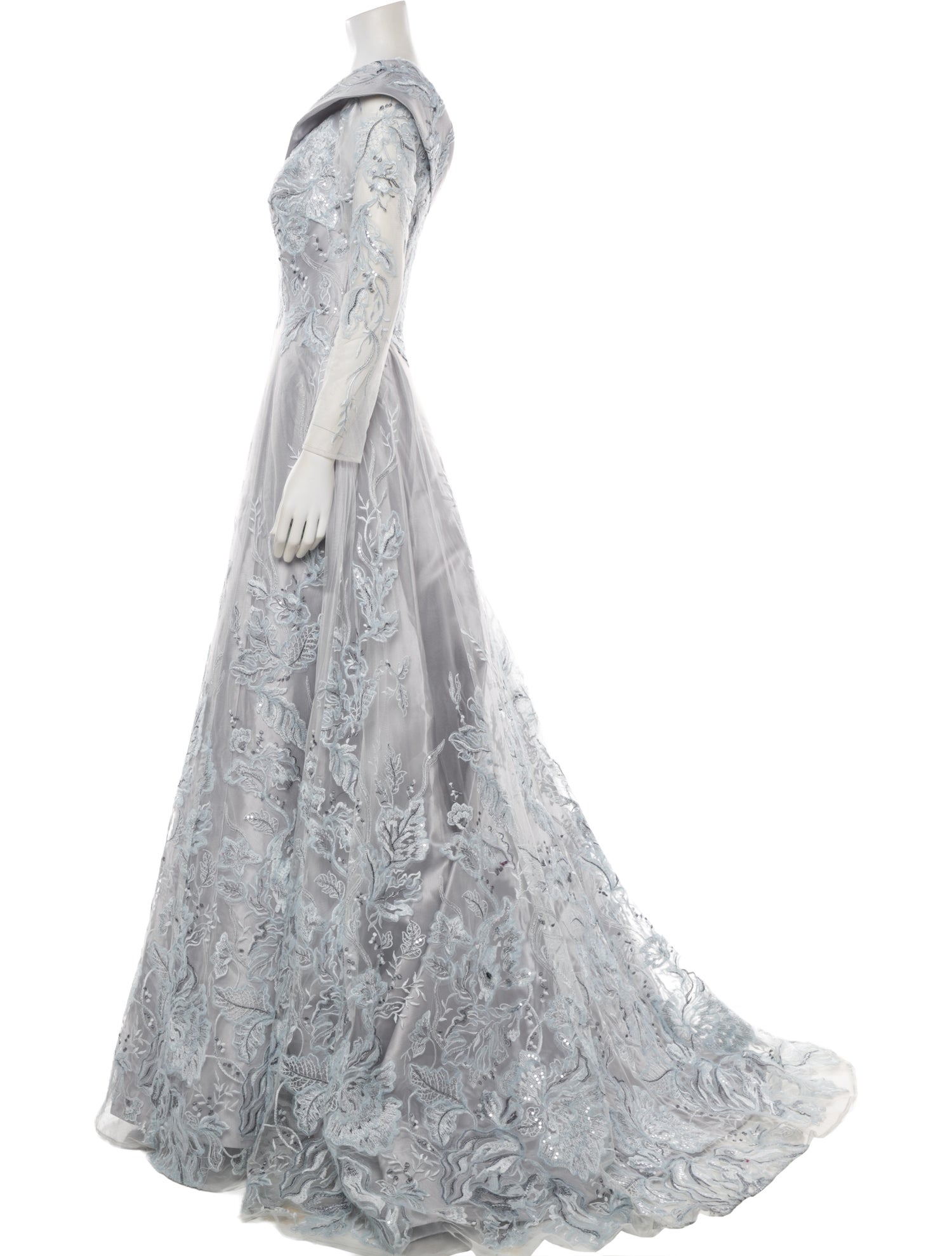 Terani Couture Lace Pattern Long Dress