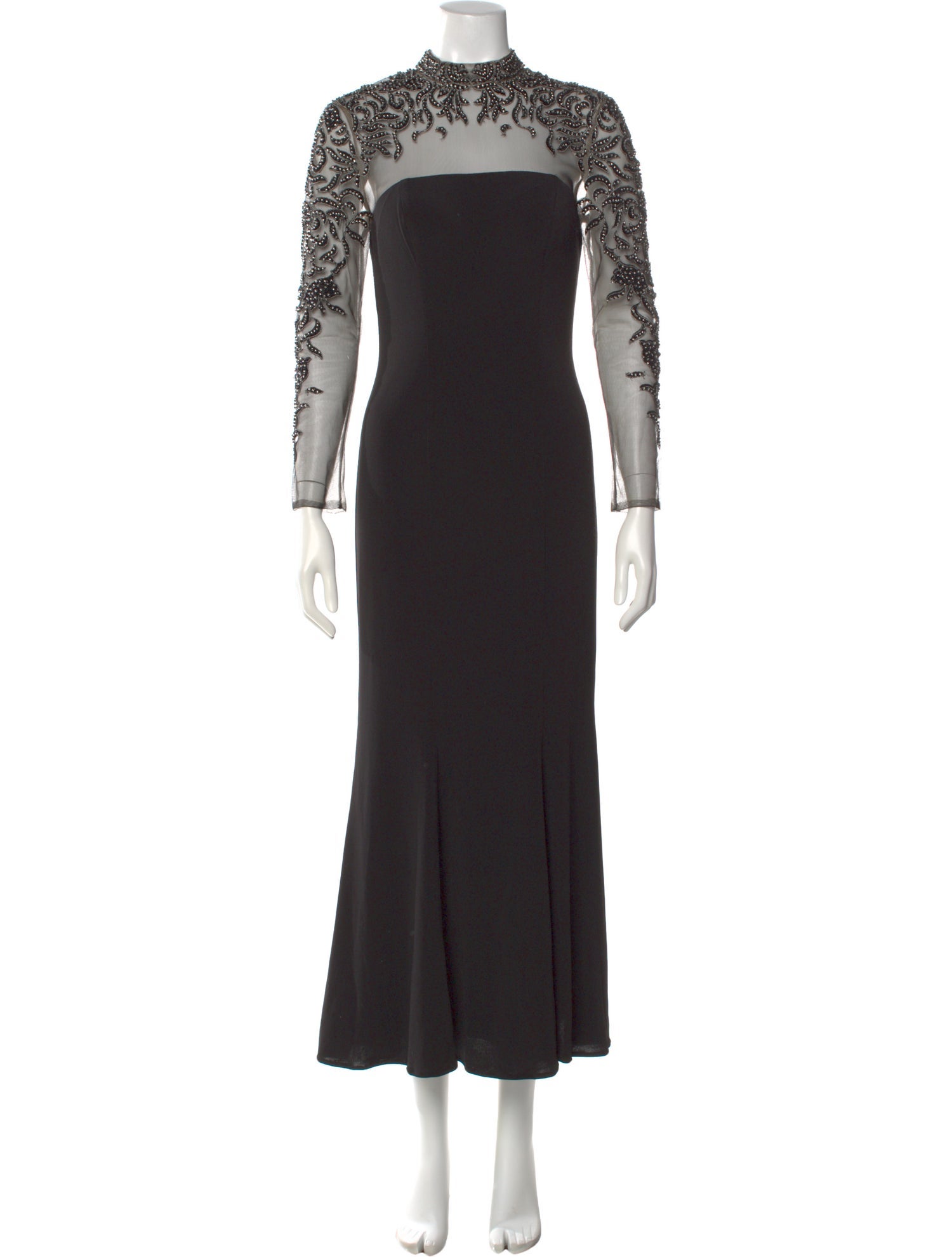 Terani Couture Mock Neck Long Dress