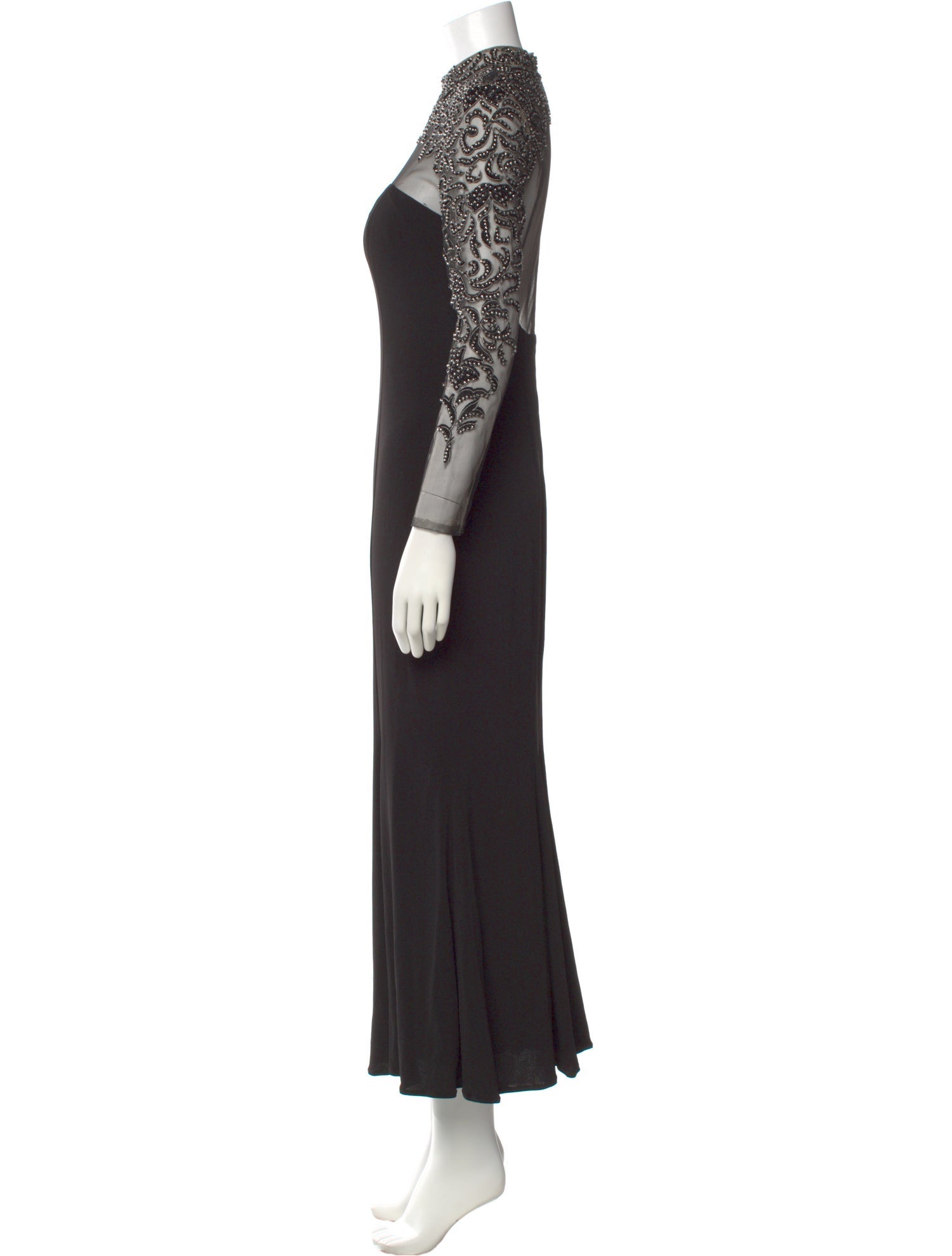 Terani Couture Mock Neck Long Dress