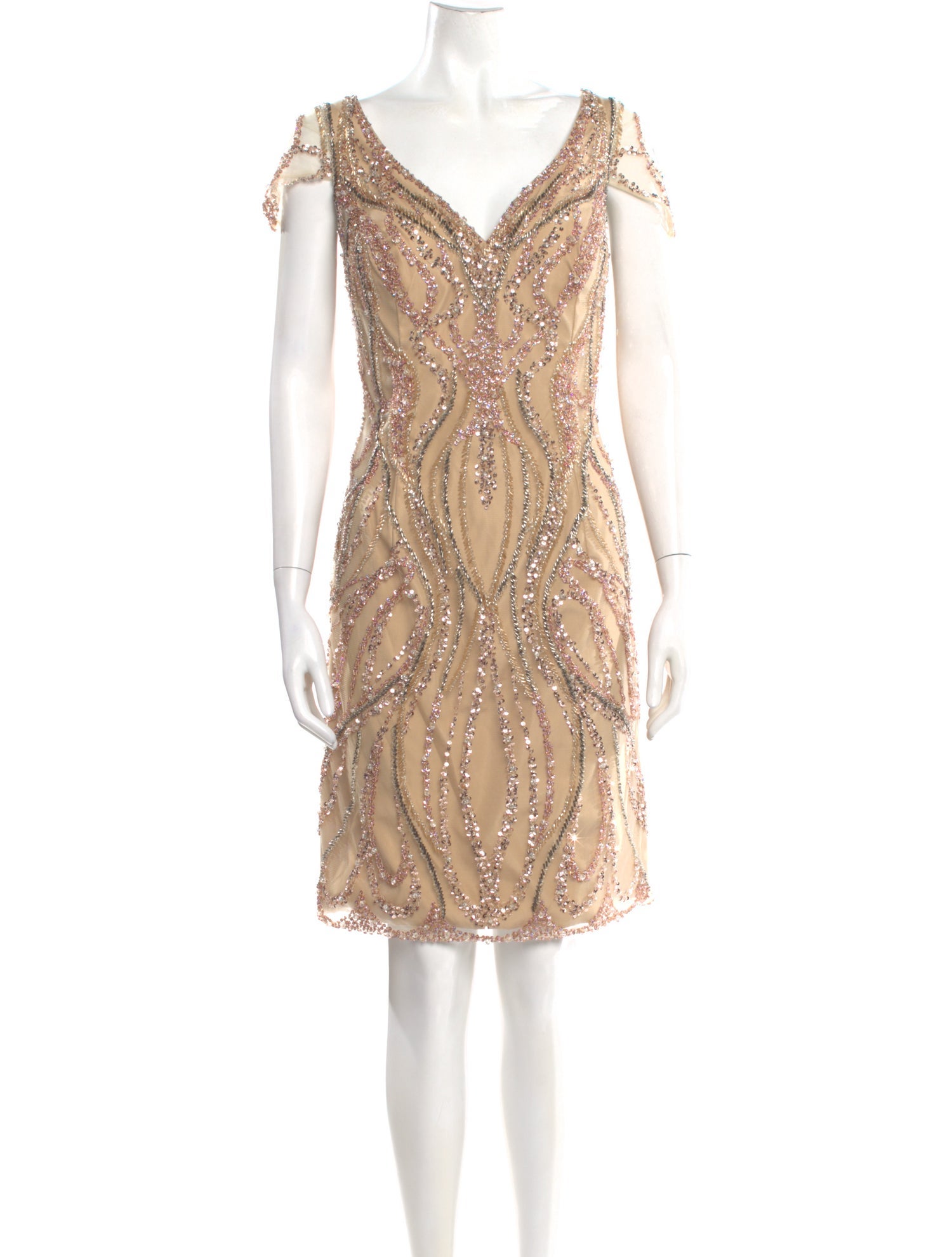 Terani Couture Lace Pattern Knee-Length Dress
