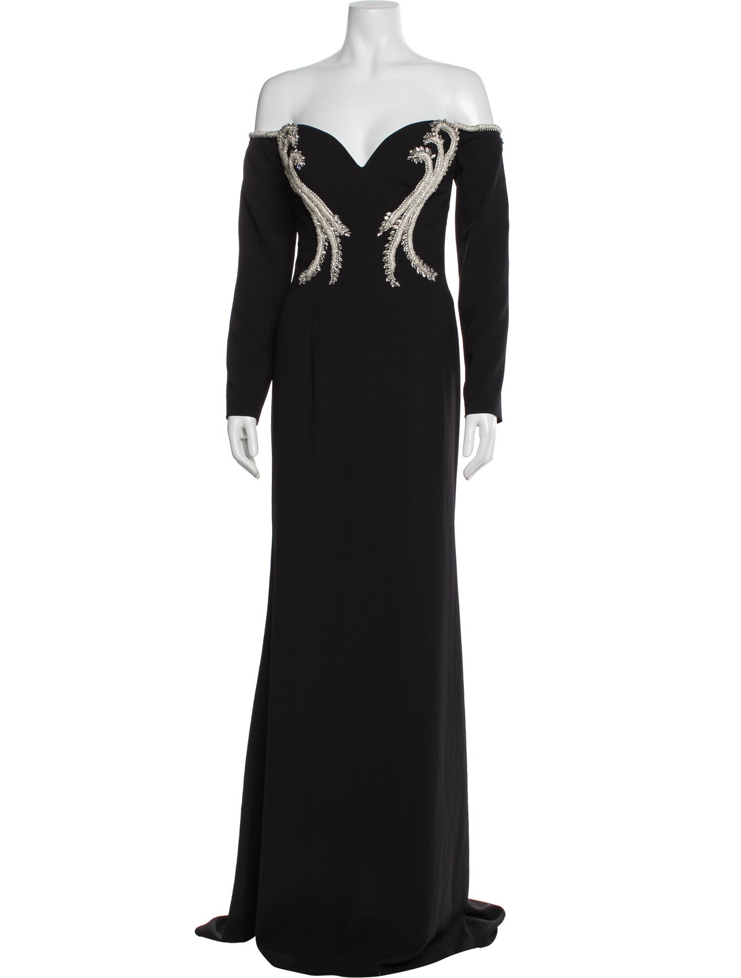 Terani Couture Off-The-Shoulder Long Dress