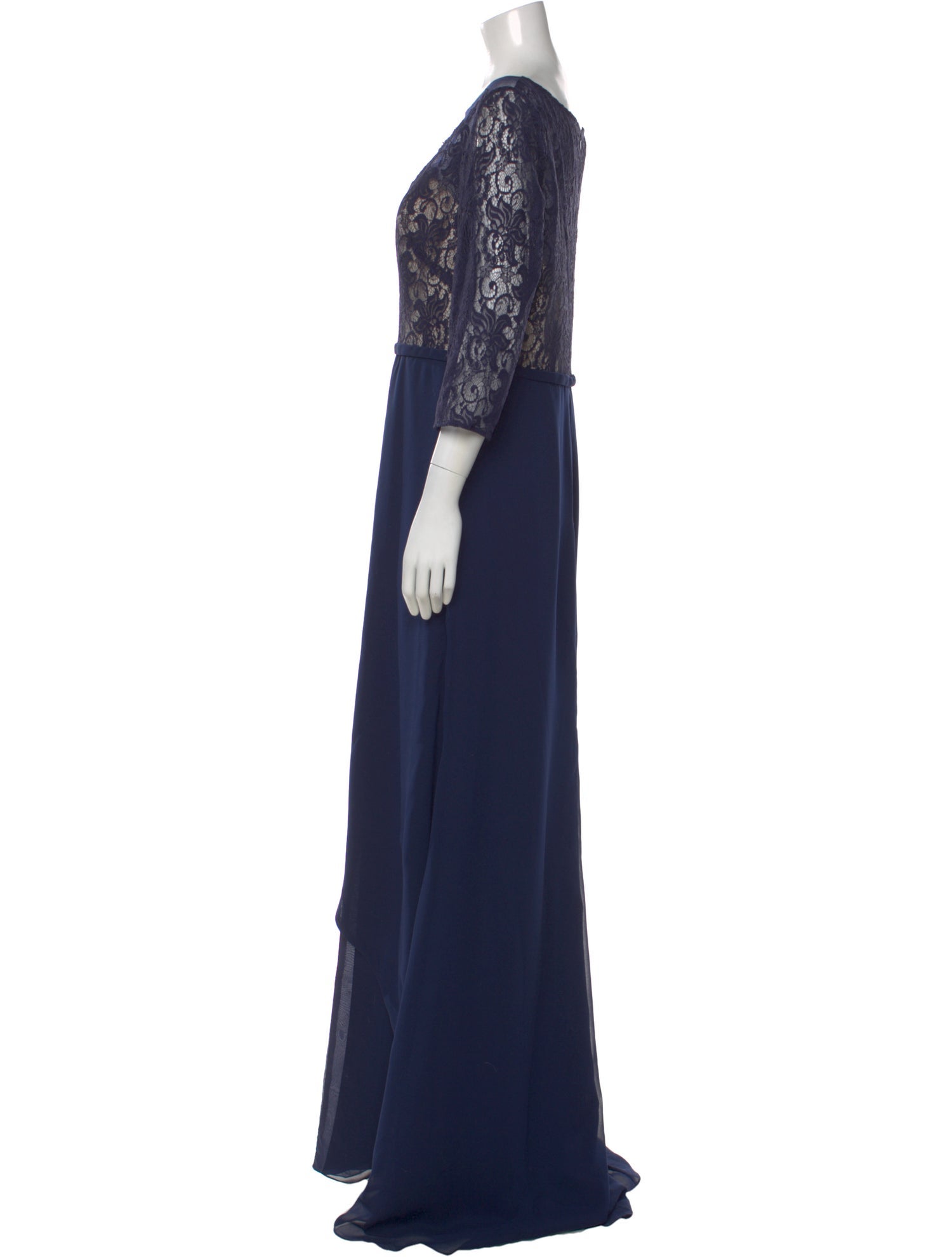 Terani Couture Lace Pattern Long Dress