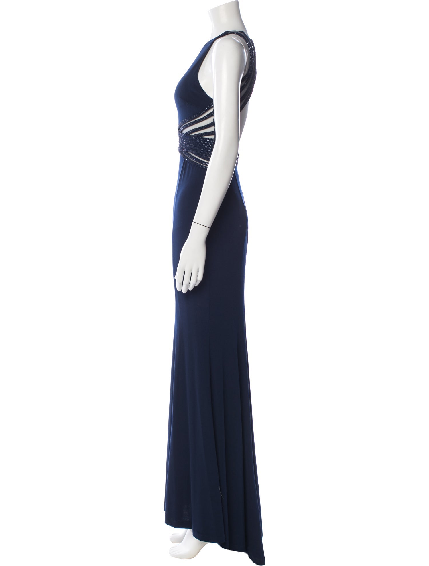 Terani Couture Crew Neck Long Dress