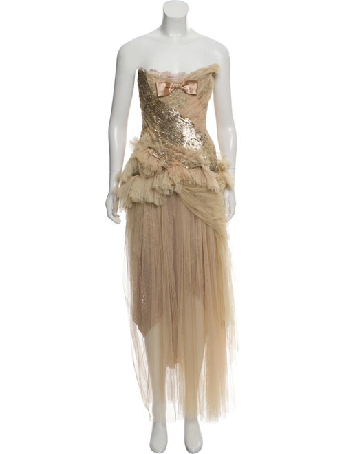 Trash Couture Strapless Embellished Gown Gold