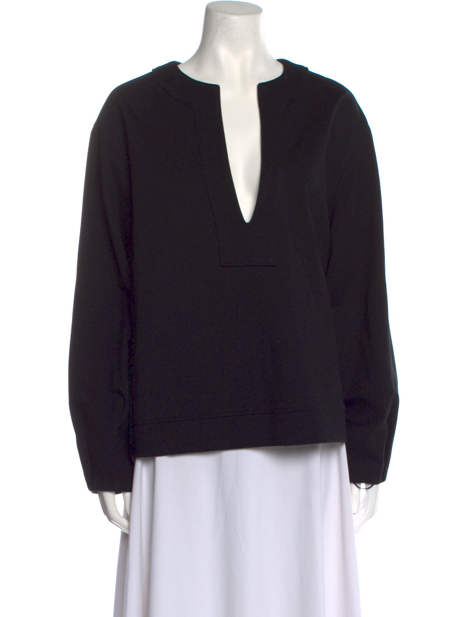 True Royal Plunge Neckline Long Sleeve Sweatshirt