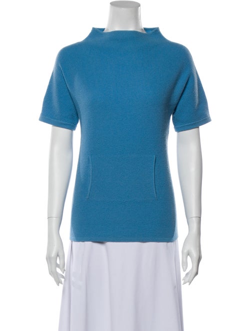 TSE Cashmere Mock Neck Sweater Blue