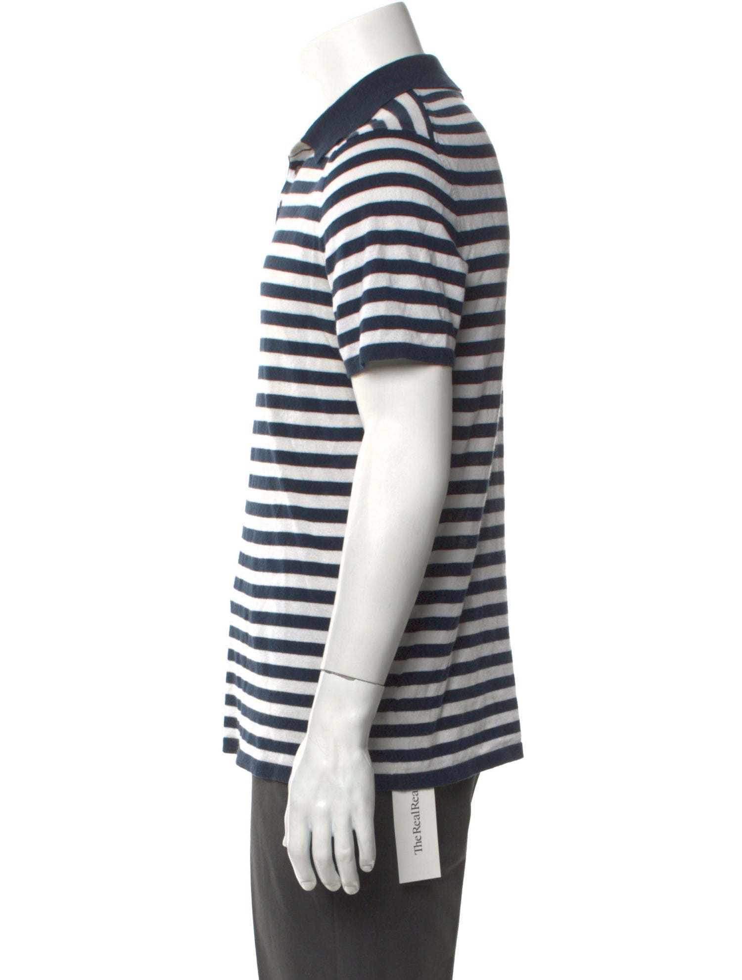 TSE Striped Crew Neck Polo Shirt