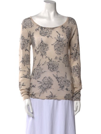 TSE Cashmere Floral Print Sweater