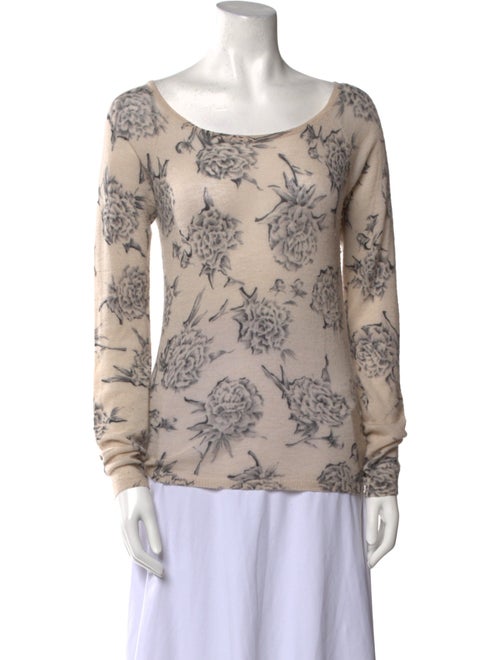 TSE Cashmere Floral Print Sweater