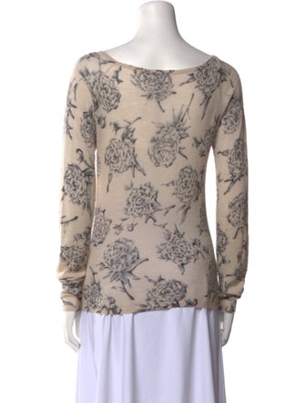 TSE Cashmere Floral Print Sweater
