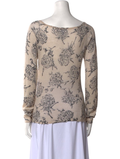 TSE Cashmere Floral Print Sweater