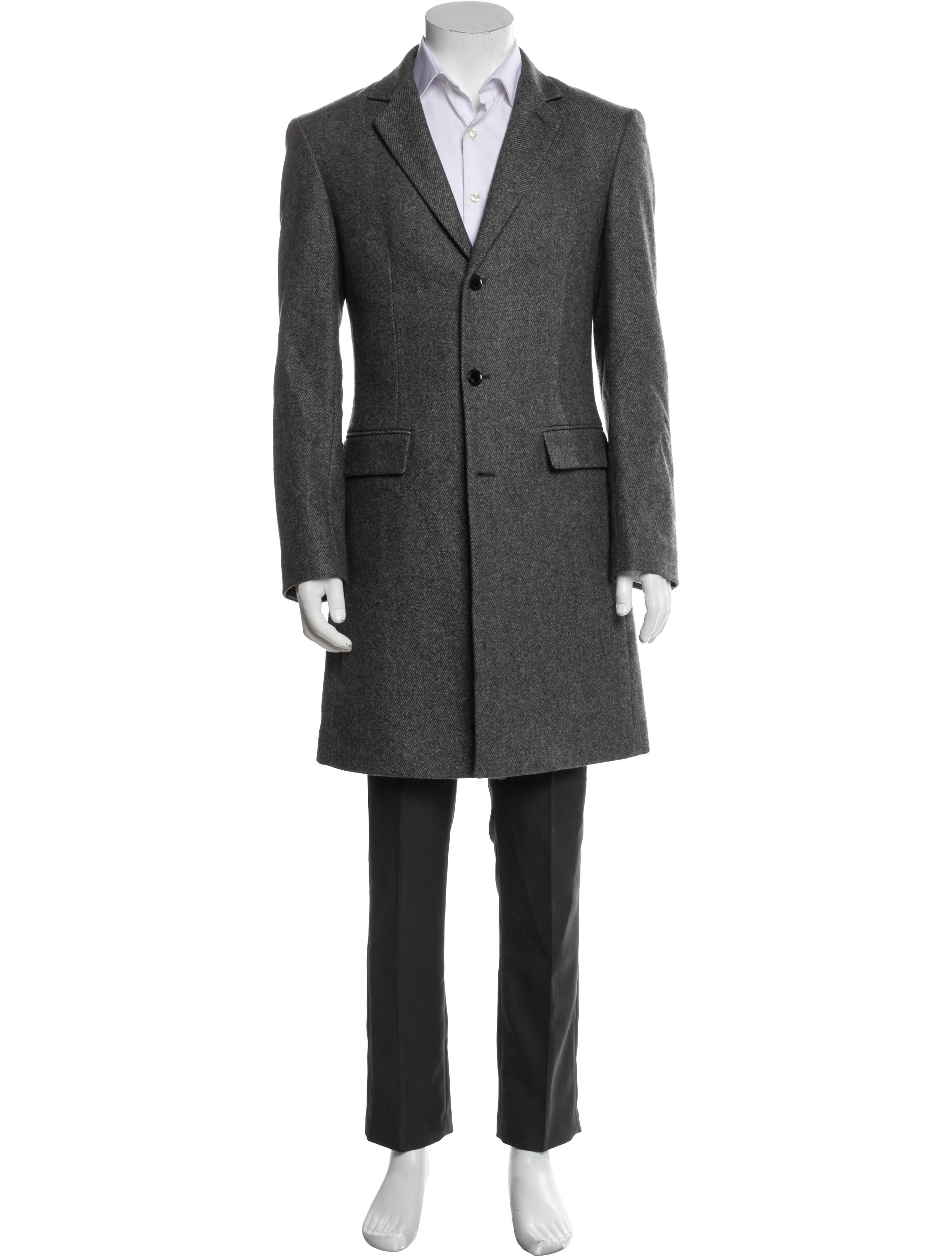 TSE Wool Tweed Pattern Overcoat