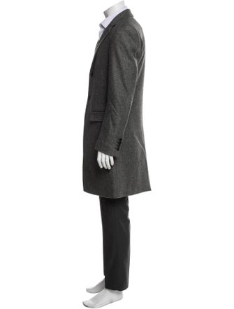 TSE Wool Tweed Pattern Overcoat