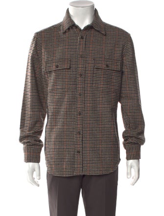 Taylor Stitch Wool Houndstooth Print Shirt