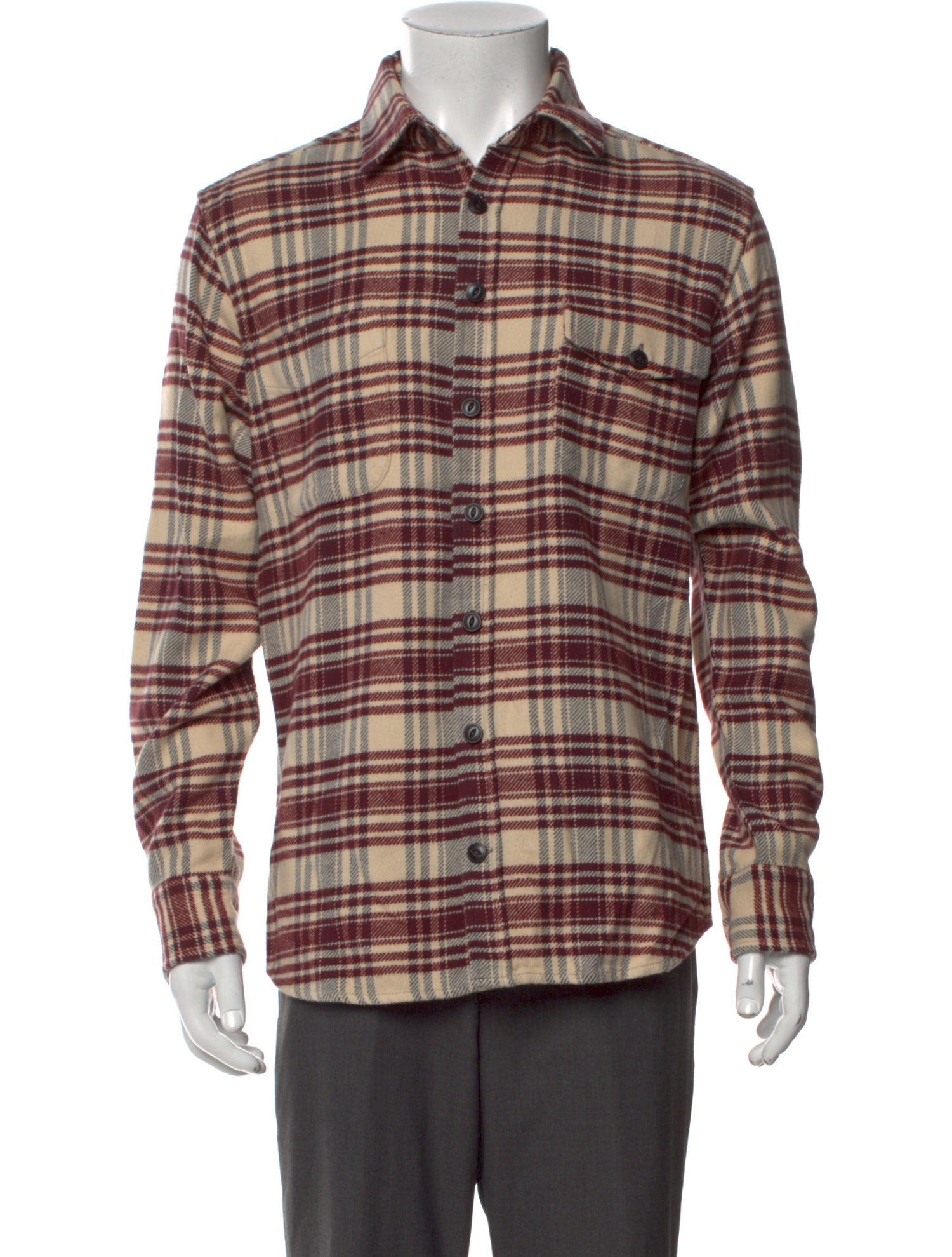 Taylor Stitch Plaid Print Long Sleeve Dress Shirt