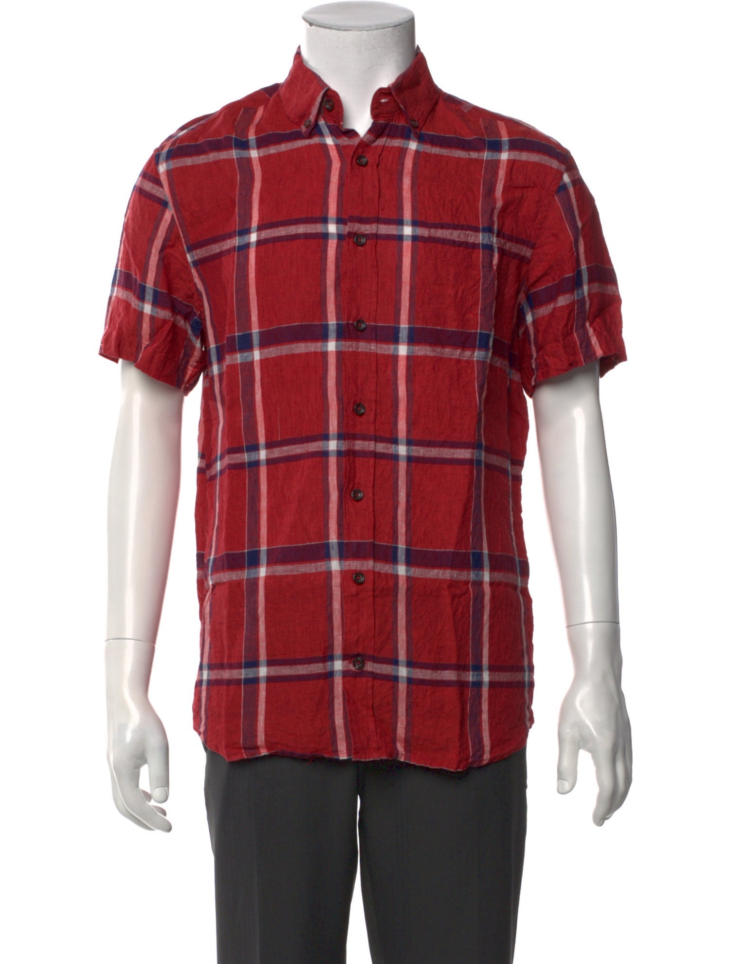 Taylor Stitch Linen Plaid Print Shirt